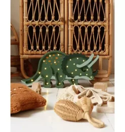 Janie and Jack Lighting-Triceratops Dinosaur Lamp military green