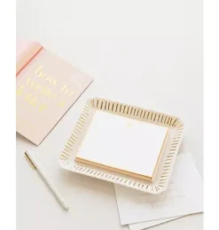 Janie and Jack Desk Accessories-Trinket Tray, Large Ticking Stripe multi