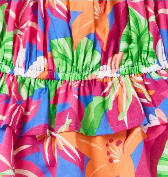 Janie and Jack Swim Outfits|Sleeveless Tops-Tropical Floral Peplum Top bold blue tropical floral