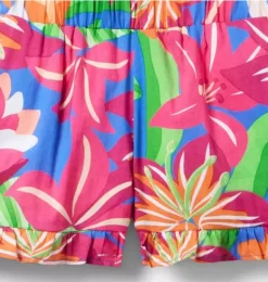 Janie and Jack Swim Outfits|Skirts & Shorts-Tropical Floral Ruffle Short bold blue tropical floral
