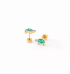 Janie and Jack Jewelry|Jewelry-Turtle Stud Earring green