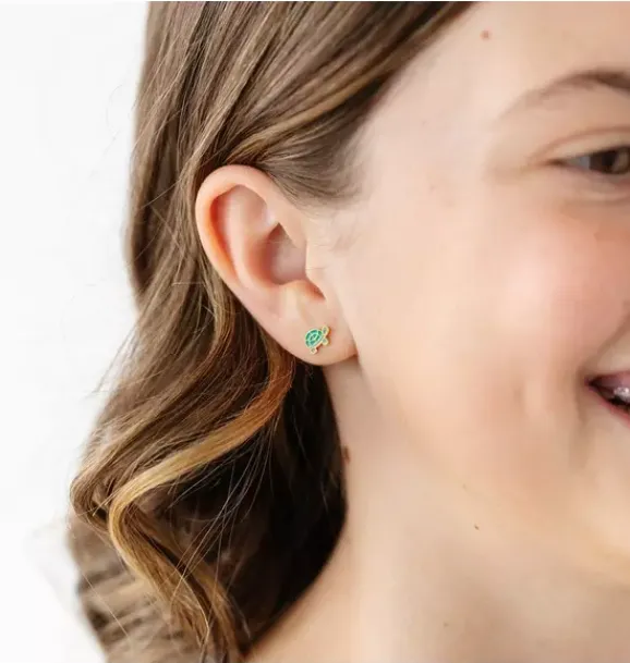 Janie and Jack Jewelry|Jewelry-Turtle Stud Earring green