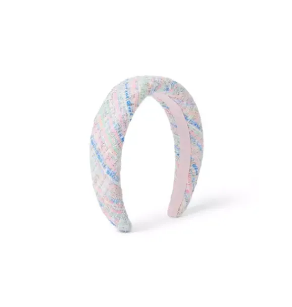 Janie and Jack Hair-Tweed Headband pale pink