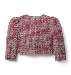 Janie and Jack Jackets & Coats-Tweed Jacket hibiscus violet