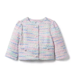 Janie and Jack Jackets & Coats|Matching Sets-Tweed Jacket pale pink