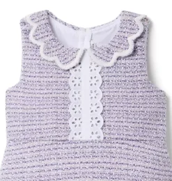 Janie and Jack Dresses-Tweed Scalloped Collar Dress alpine purple heather