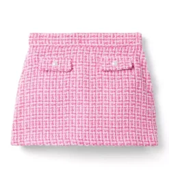 Janie and Jack Matching Sets|Skirts & Shorts-Tweed Skirt raspberry pink