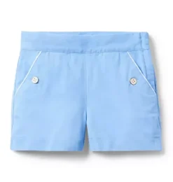 Janie and Jack Skirts & Shorts-Twill Button Short blue stream