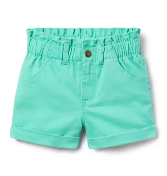 Janie and Jack Skirts & Shorts-Twill Paperbag Waist Short fresh mint
