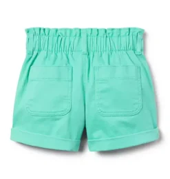 Janie and Jack Skirts & Shorts-Twill Paperbag Waist Short fresh mint