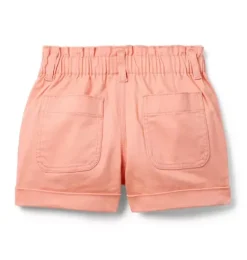 Janie and Jack Skirts & Shorts-Twill Paperbag Waist Short orange lily