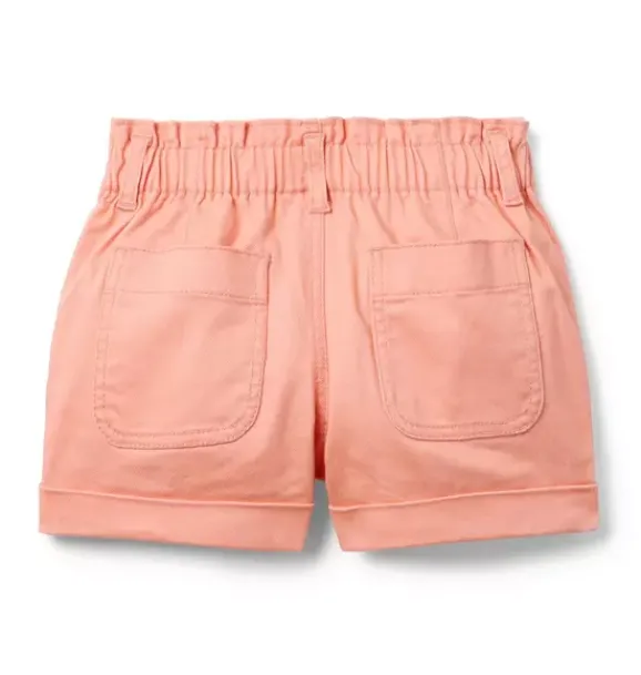 Janie and Jack Skirts & Shorts-Twill Paperbag Waist Short orange lily