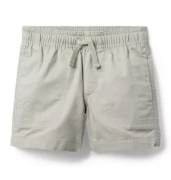 Janie and Jack Shorts-Twill Patch Pocket Pull-On Short grey dove