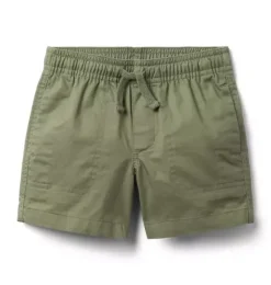 Janie and Jack Shorts-Twill Patch Pocket Pull-On Short lichen green