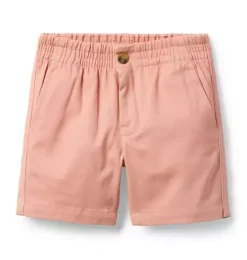Janie and Jack Shorts-Twill Pull-On Short sunset rose