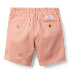 Janie and Jack Shorts-Twill Pull-On Short sunset rose