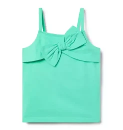 Janie and Jack Sleeveless Tops-Twist Bow Top fresh mint