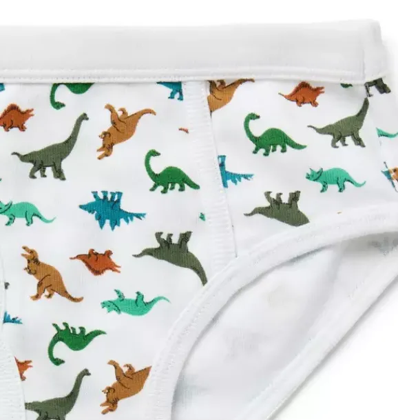 Janie and Jack Underwear|Underwear-Underwear Set Boys 3-Pack pinewood green stripe and white dinosaur and light yellow stripe