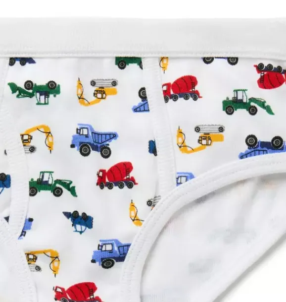 Janie and Jack Underwear|Underwear-Underwear Set Boys 3-Pack moto red stripe and white truck and ocean air stripe