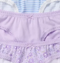 Janie and Jack Underwear|Underwear-Underwear  Set Girls 3-Pack lilac, medium blue stripe and lilac floral