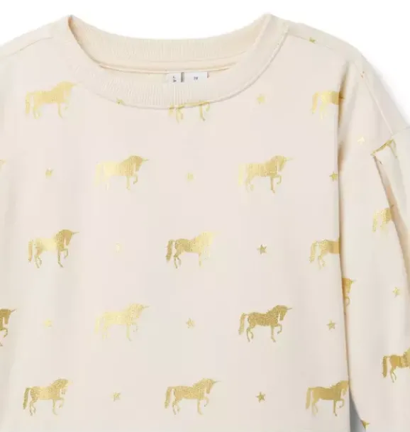 Janie and Jack Dresses-Unicorn Tulle Dress nutmeg cream unicorn