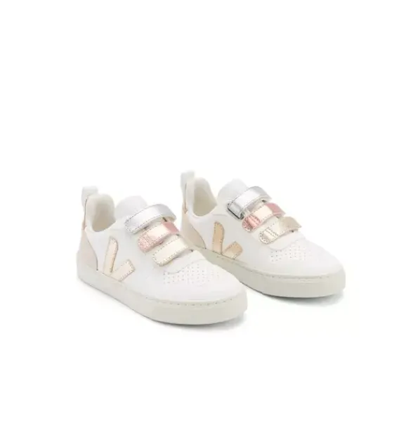 Janie and Jack Kids Shoes|Shoes-Veja Kid Metallic V-10 Sneaker metallic gold
