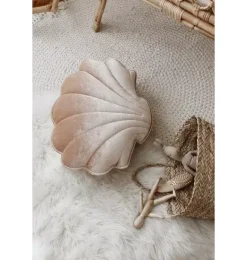 Janie and Jack Seasonal Décor|Decorative Pillows And Throws-Velvet “” Shell Pillow beige pearl