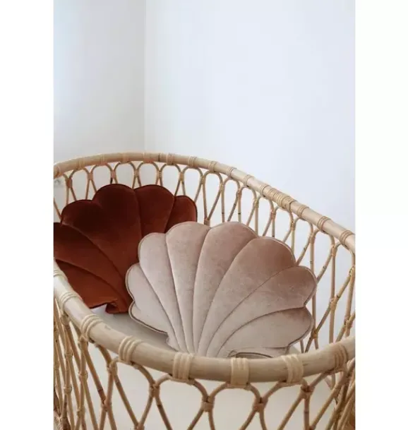 Janie and Jack Seasonal Décor|Decorative Pillows And Throws-Velvet “” Shell Pillow beige pearl