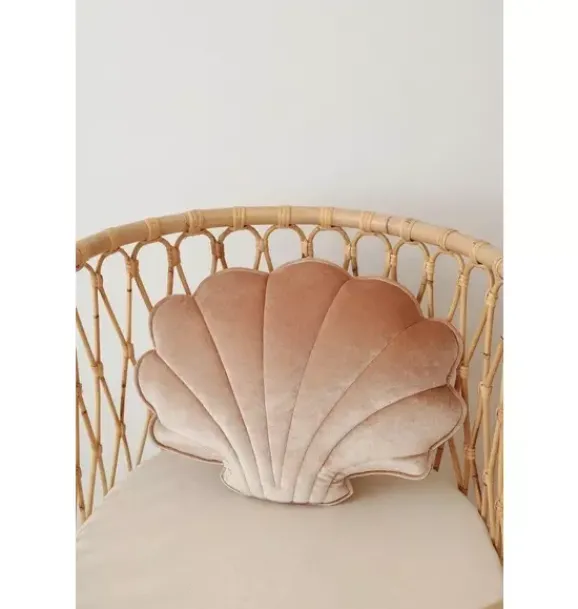 Janie and Jack Seasonal Décor|Decorative Pillows And Throws-Velvet “” Shell Pillow beige pearl