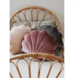 Janie and Jack Decorative Pillows And Throws|Seasonal Décor-Velvet “” Shell Pillow cosmic pearl