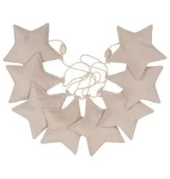 Janie and Jack Seasonal Décor-Velvet &ldquo;&rdquo; Garland with Stars cream dust