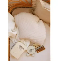 Janie and Jack Decorative Pillows And Throws|Seasonal Décor-Velvet “” Ginkgo Leaf Pillow cream