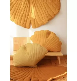 Janie and Jack Decorative Pillows And Throws|Seasonal Décor-Velvet “” Ginkgo Leaf Pillow honey