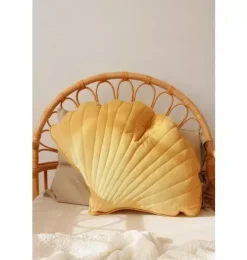 Janie and Jack Decorative Pillows And Throws|Seasonal Décor-Velvet “” Ginkgo Leaf Pillow honey