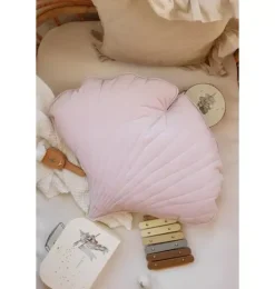 Janie and Jack Seasonal Décor|Decorative Pillows And Throws-Velvet “” Ginkgo Leaf Pillow powder pink