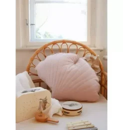 Janie and Jack Seasonal Décor|Decorative Pillows And Throws-Velvet &ldquo;&rdquo; Ginkgo Leaf Pillow powder pink