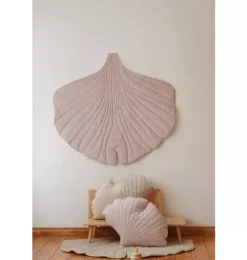 Janie and Jack Seasonal Décor|Decorative Pillows And Throws-Velvet &ldquo;&rdquo; Ginkgo Leaf Pillow powder pink