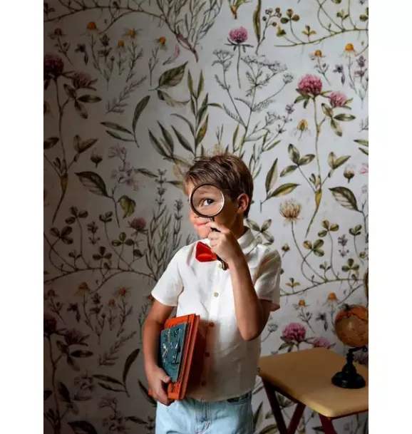 Janie and Jack Wallpaper-Vintage Illustration Wallpaper multi