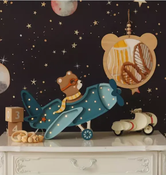 Janie and Jack Lighting-Vintage Plane denim blue