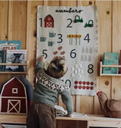 Janie and Jack Art-Wall Hanger Farm Numbers multicolor