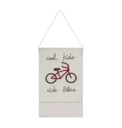Janie and Jack Art-Wall Pocket Hanger Cool Kids Ride Bikes natural