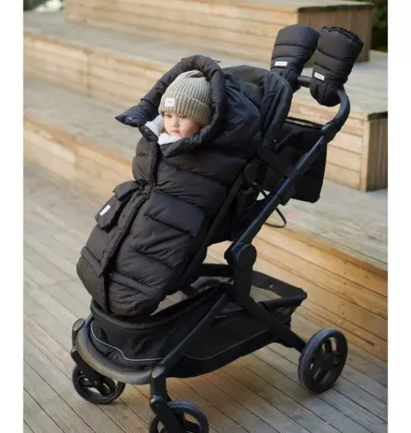 Janie and Jack Strollers-Warmmuffs - Plush black plush