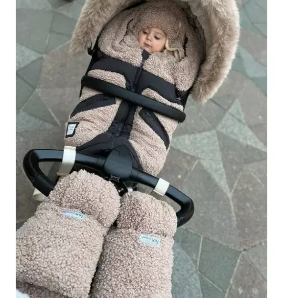 Janie and Jack Strollers-Warmmuffs - Teddy oatmeal
