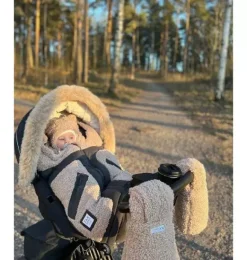 Janie and Jack Strollers-Warmmuffs - Teddy oatmeal