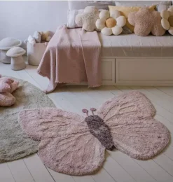 Janie and Jack Rugs-Washable Animal Rug Baby Butterfly rose