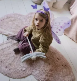 Janie and Jack Rugs-Washable Animal Rug Baby Butterfly rose