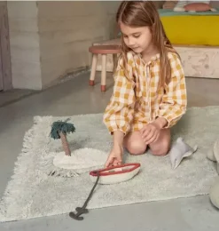 Janie and Jack Rugs-Washable Play Rug Waves blue