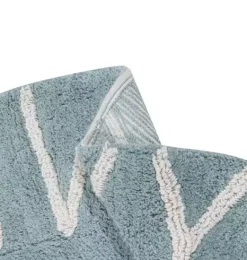 Janie and Jack Rugs-Washable Rug ABC Natural Vintage blue