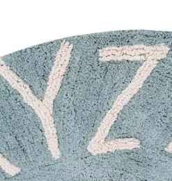 Janie and Jack Rugs-Washable Rug ABC Natural Vintage blue