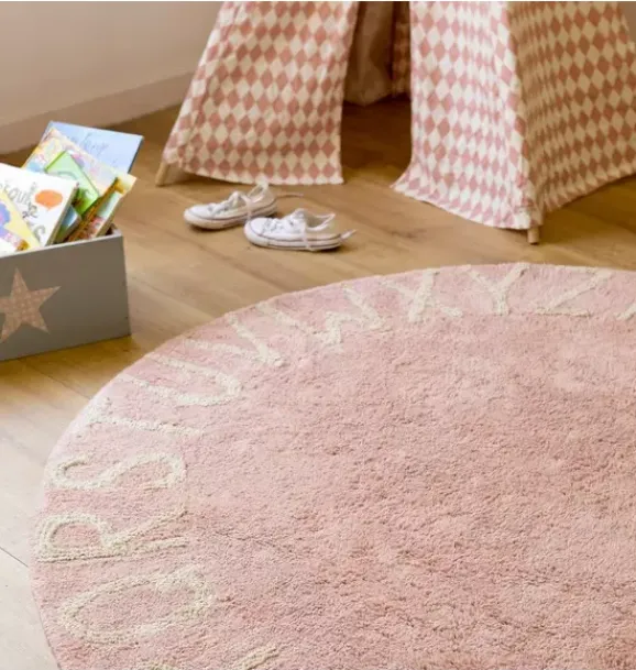 Janie and Jack Rugs-Washable Rug ABC Natural Vintage Nude rose